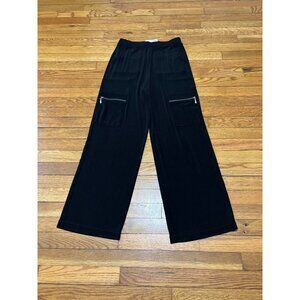 Chico's Travelers Womens Slinky Knit Pull On Pants Size 1 (US 8) Black Cargo VTG